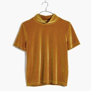 ##SOLD OUT ## Mustard yellow velvet mock neck tee